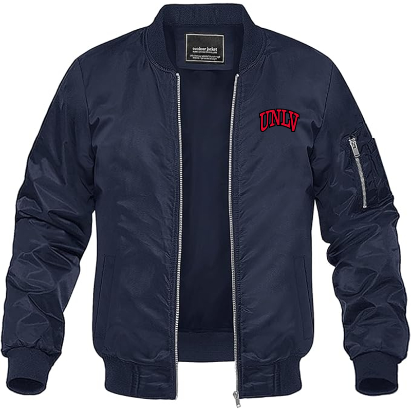 Men's UNLV Rebels Lightweight Bomber Jacket Windbreaker Softshell Varsity Jacket Coat